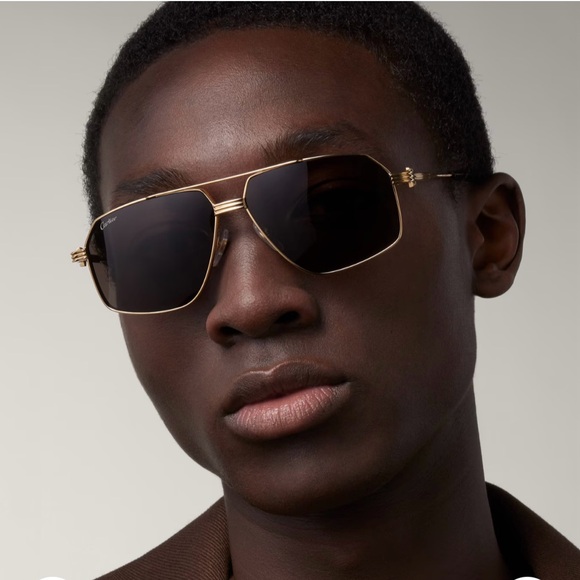 Cartier Men's Metal Aviator Sunglasses - Picture 3 of 9